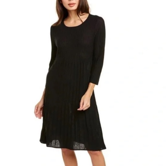 Eileen Fisher Dresses & Skirts - NWOT Eileen Fisher Washable Wool Scoop Neck Dress Black Minimalist Casual Women